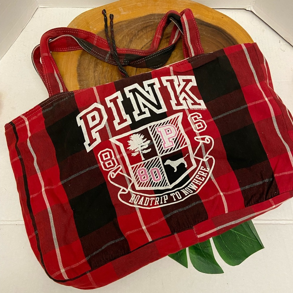 Pink Flannel Plaid Tote